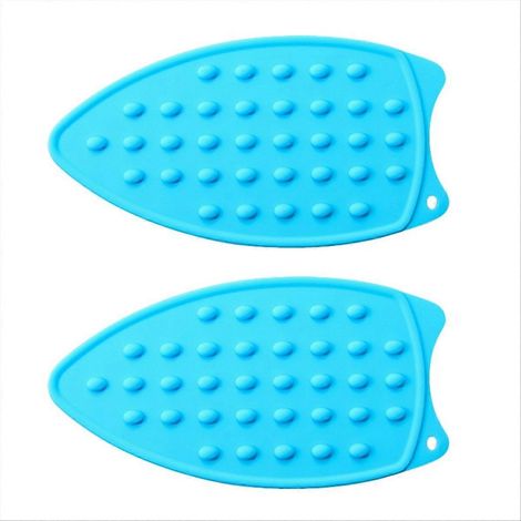 Mini silicone Heat fer tampon, portable repassage support bleu (1/5)