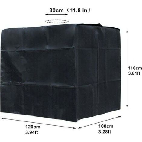 Bâche noire résistante aux UV pour réservoir de 1000 litres (1/4)