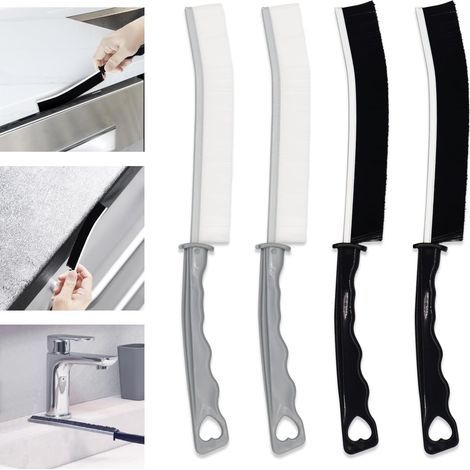 4Pcs Tile Grout Brushes (2 Colors), Bathroom Cleaning Brush, Great for Grooves, Crevices and Dirt in Crevices