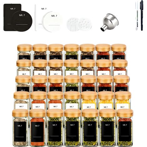 Barattoli per spezie con chiusura ermetica, materiali ecocompatibili, 35 barattoli (1/2)