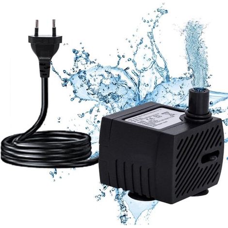 Mini pompe à eau 200 L/h 2,5 W – Pompe aquarium submersible ultra silencieuse – Câble d’alimentation 1,5 m – Pour aquarium fontaine statue et culture hydroponique (1/5)