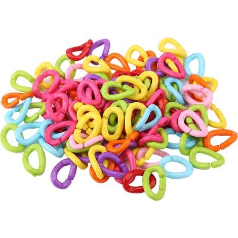 Jeffergarden 100 pièces en plastique oiseau C Clips crochets maillons de chane bricolage perroquet jouets mélanger la couleur (1/5)