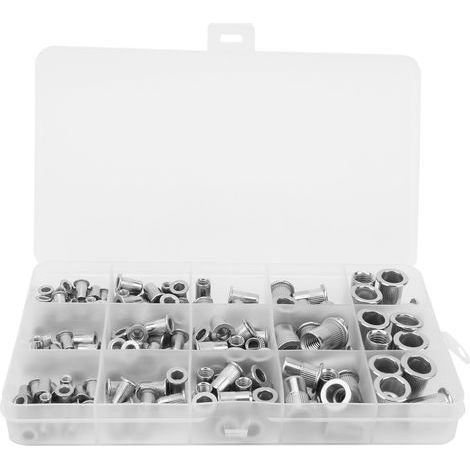 Jeu d'écrous à rivets à Grain vertical en acier inoxydable, combinaison M3/M4/M5/M6/M8, 150 pièces (1/5)