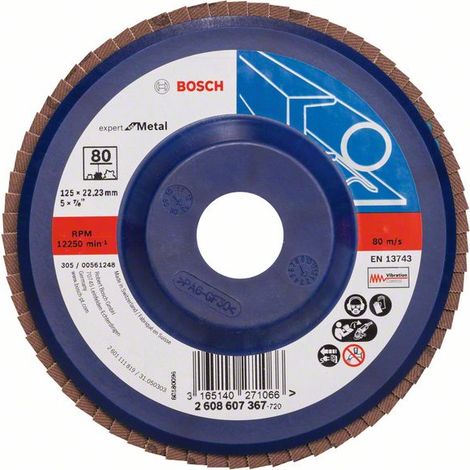 Bosch 2608607367 Disco abrasivo de láminas X551 Expert Metal 125mm recto plástico G80 10 uds (1/2)