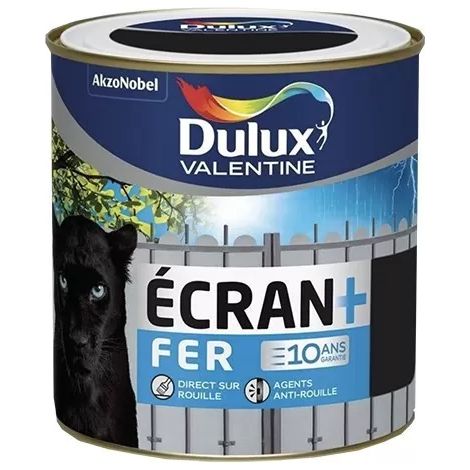 Peinture fer DULUX VALENTINE Ecran+ brillant Blanc Pur 0,5 L