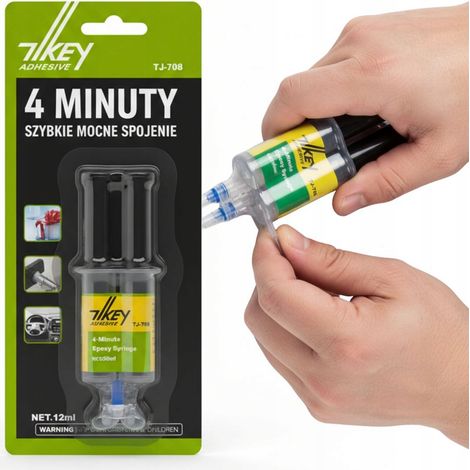 Professioneller, farbloser Epoxidkleber in einer Spritze, 2 x 12,5 ml, 4 Minuten
