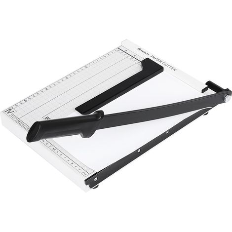 Massicot A4 Coupe-Papier Capacité de 12 Feuilles en ancier 32,5X25x3cm pour Papier, Étiquettes et Cartes NOIR (1/5)