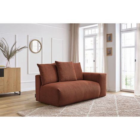 BOBOCHIC - Chauffeuse 2 places avec accoudoir pour canapé modulable VOLTAIRE Angle droit Orange (1/5)
