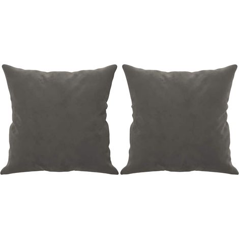 Maison Exclusive - Cojines decorativos 2 uds terciopelo gris oscu (1/5)
