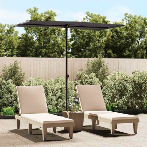 vidaXL Sombrilla de jardín palo de aluminio gris antracita 180x110 cm (1/5)