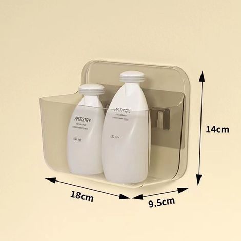 Rack De Rangement Pour Salle De Bain - Sans Perçage - Support Murale Avec Égouttoir - Boîte Transparente Pour Produits Cosmétiques - 1 Pièce (1/5)