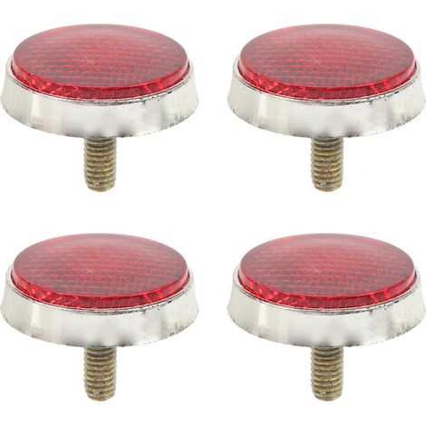 42 mm runde Reflektoren, 4 Stück, hohe Leuchtkraft, wasserdicht, stylisch, rot, Sicherheit für M6-Gewinde, Motorrad, ATV, Roller, Fahrräder. (1/5)