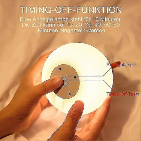 Veilleuse enfant, veilleuse bébé avec interrupteur tactile, minuterie, température de couleur 1h 1800-6500k, veilleuse LED (motif chiot) (1/3)