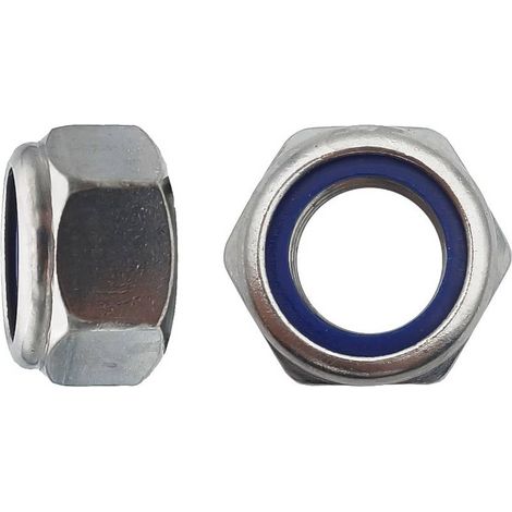 50 Ecrous Freins Indésserrables Bague Nylon M16 mm - DIN 985 - Inox A4 - D-Work