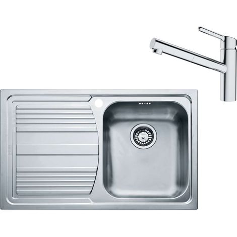 Franke Sets - Set N87, Spülbecken Edelstahl LLX 611/7 und Küchenarmatur FC 3055.031, Edelstahl/Chrom 101.0650.598