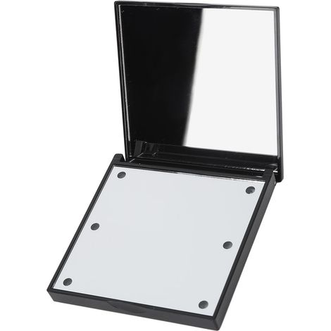 Miroir de Maquillage LED Portable Double Face, Lumière Blanche et Naturelle, Grossissement 2X, Compact pour Sac à Main, Noir (1/5)