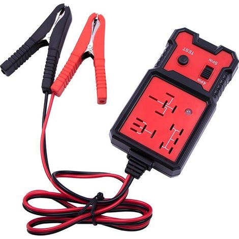 Testeur De Relais Automobile,Auto Relais Outil De Diagnostic,Testeur De Relais Electronique 12V, Voiture Batterie Checker Avec Clips (1/5)