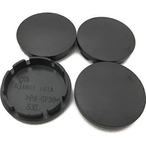 Ensemble de 4 enjoliveurs centraux de roue de voiture noirs/argentés de 56 mm pour moyeu de jante, en ABS, universels pour voitures (1/5)