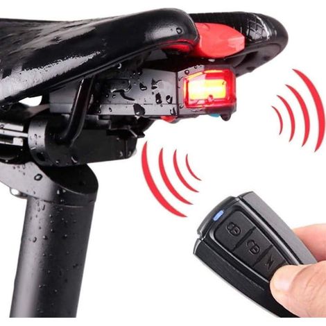 Luz trasera con alarma para bicicleta, luz trasera inteligente antirrobo para bicicleta, luz trasera con alarma para bicicleta con carga USB (1/5)