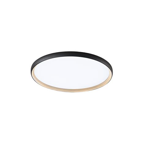 Plafonnier Led Circulaire 40W, Métal Noir Et Or Mat, Cct Variable 3000K-6000K Dimmable, Diffuseur Acrylique Satiné - Perenz Design Moderne (1/2)