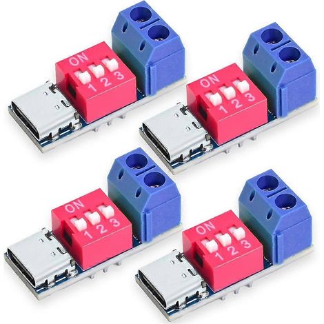 USB-C PD-Triggerplatinenmodul, PD/QC-Decoy, USB Typ-C auf 12V Schnellladung, Power Delivery Boost Hochgeschwindigkeitsladegerät (4 Stück) (1/5)