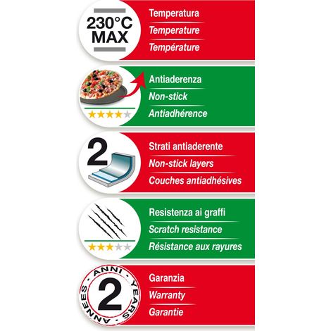 Guardini Pizza&Mania, Teglia Rettangolare 26x37cm, Acciaio con rivestimento antiaderente, Colore nero (1/2)