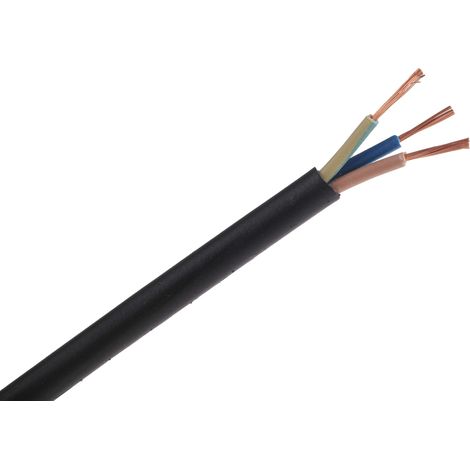 Câble d'alimentation RS PRO 3G0,75 mm², gaine CPE Noir, 100m ( Prix pour Bobine de 100 Mètres ) (1/3)
