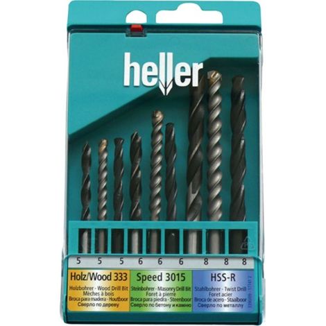 Set di punte universali da 9 pezzi per metallo, legno e pietra (1/2)