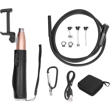 Endoscope industriel étanche WIFI portable avec 8 LEDS lumineuses, poignée dorée, caméra d'inspection 5V (1/5)