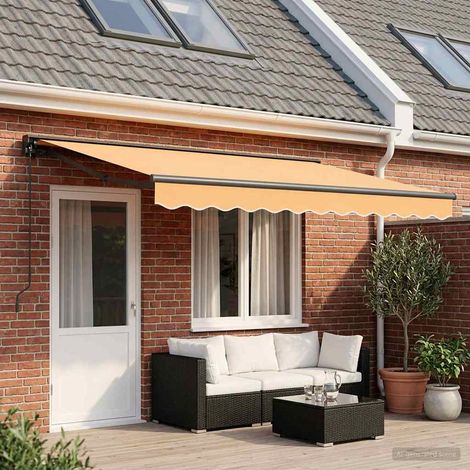 vidaXL Auvent rétractable Sable 4 × 3 m Polyester et Aluminium (1/5)