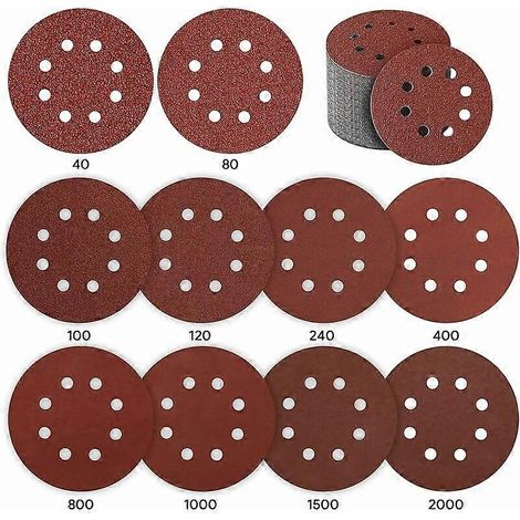 Disques abrasifs autocollants Klingpsor 6775 PS 22 K, diamètre 125 mm, lot de 50 (100 x 50). (1/3)