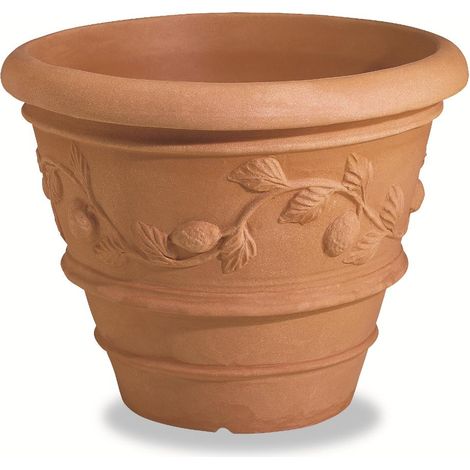 Vaso Conico Festonato con Limoni cm. 60 Anticato