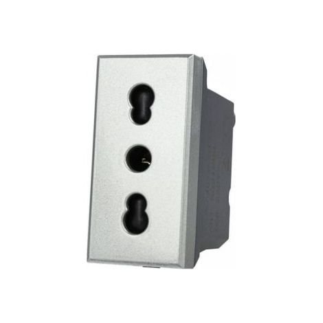 Presa Bipasso 2P+T 10/16A Silver Tech Compatibile Bticino Axolute (1/2)