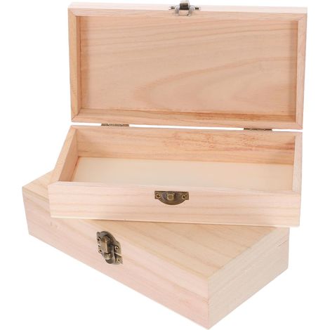 2 Pièces boite de rangement en Coffrets à bijoux uniques boîtes d'organisateurs en boîtes à souvenirs décoratives Coffre trésor caisses en paulownia (1/5)