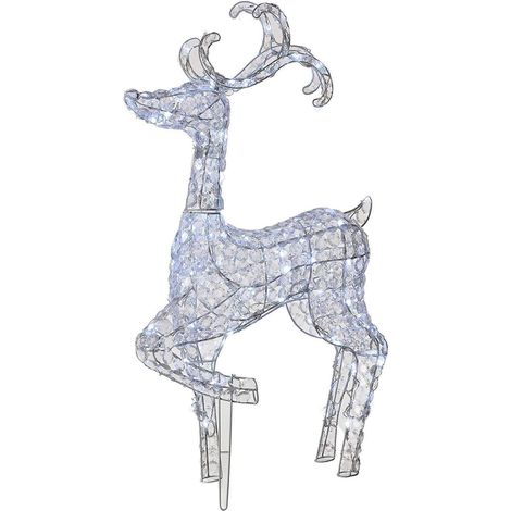 Decorazione natalizia "Renna in Piedi" con cristalli 120 led da esterno h 92 cm (1/4)