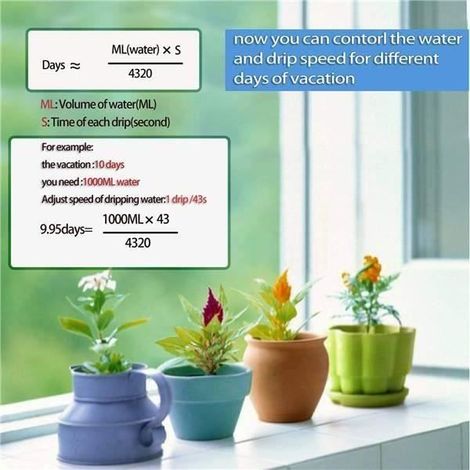 Piquets d'arrosage Automatique Système Plante Self Goutte pour intérieur ou extérieur, 12 Pcs (1/5)