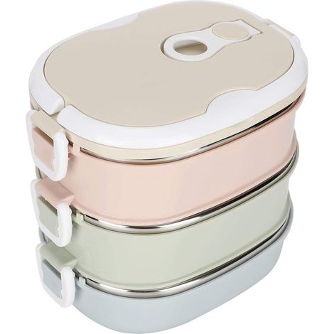 Boîte à lunch isotherme – 1200 ml – Acier inoxydable double paroi – Compartiments – École et travail (1/5)