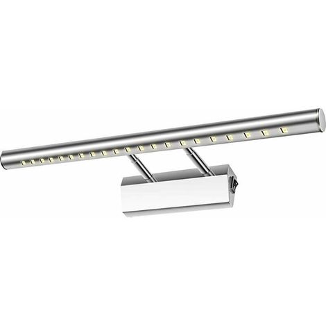 Lampe Salle de Bain Mirroir LED 5W Applique Murale Lumière Tableau Étanche IP44 Réglable 180°avec Interrupteur en Acier Inoxydable Éclairage Décoration Meuble WC Toilette Maquillage 40cm(blanche) (1/4)