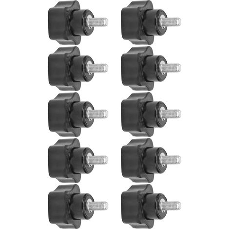 Lot de 10 écrous de serrage M5x25x10 avec poignée en étoile à cinq branches, accessoires pour tours (1/5)