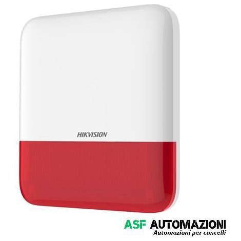 Hikvision AXPRO DS-PS1-E-WE Sirena allarme senza fili Wireless 868MHz 110dB indicatore LED rosso da esterno IP65