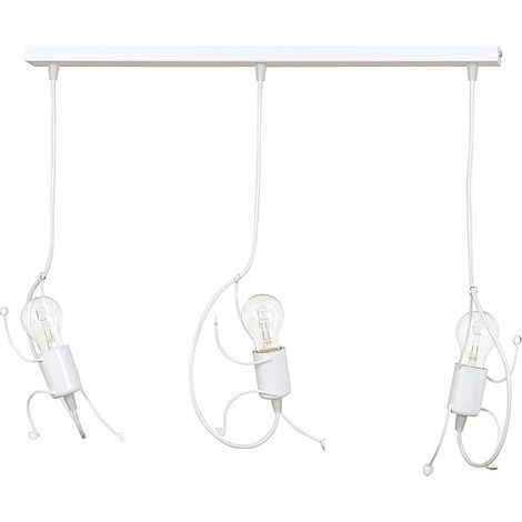 Emibig BOBI Plafonnier suspendu barre blanche 3x E27 (1/4)
