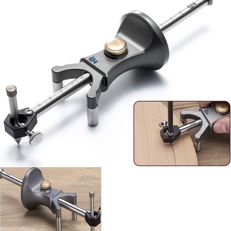 Multifunctional marking tool for wood – Stainless steel roller – Tungsten steel blades – High-precision measurement (1/5)