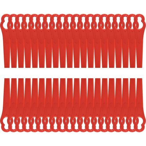 120 Pcs Red Lawn Mower Edger Blades, 8.3cm Replacement Plastic Lawn Mower Blades for Garden and Lawn Edging, Grass Trimmer (120 Pcs) (1/5)