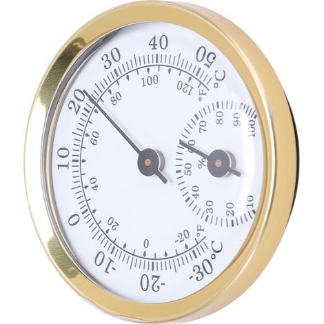 Thermomètre hygromètre intérieur Fahrenheit Celsius aluminium – Mural température humidité maison réfrigérateur laboratoire, mesure (1/5)