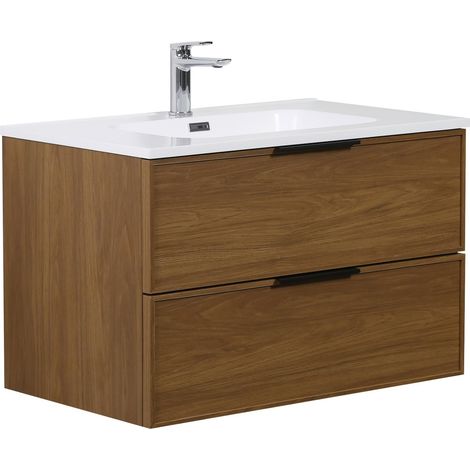 Badplaats Meuble de salle de bain Luxor 80 cm - Noyer - Meuble l