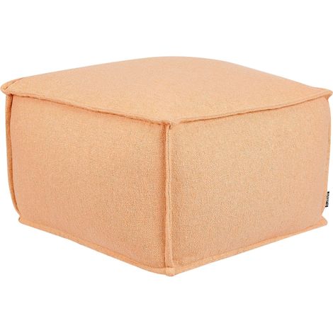 Pouf in cotone arancione imbottito con EPS di forma quadrata 50 x 50 cm Sherali