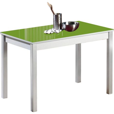 Table de Cuisine, métal, Vert, 90 x 50 cm (1/2)
