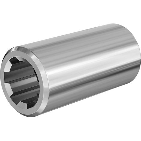 Wiltec – Manchon arbre cannelé type B 100 mm 1 3/8" 6 dents 6 rainures – Transmission tracteur – Pour transmission de puissance