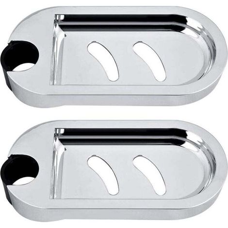 Douche Porte-Savon, 2 Pièces Porte-Savon pour Barre de Douche éponge Murale Titulaire Savon Saver Plateau étagère de Douche Réglable pour Barre de Douche Diamètre du Trou 25 mm-Fei Yu (1/4)