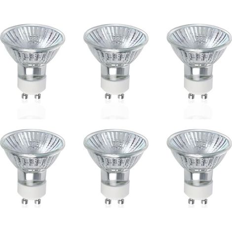 GU10 Ampoules Halogènes, Lot de 6 50W GU10 Spots Halogènes, AC 220V-240V, 700 Lumens, Angle de Faisceau 40°, 2800K Blanc Chaud, Dimmable